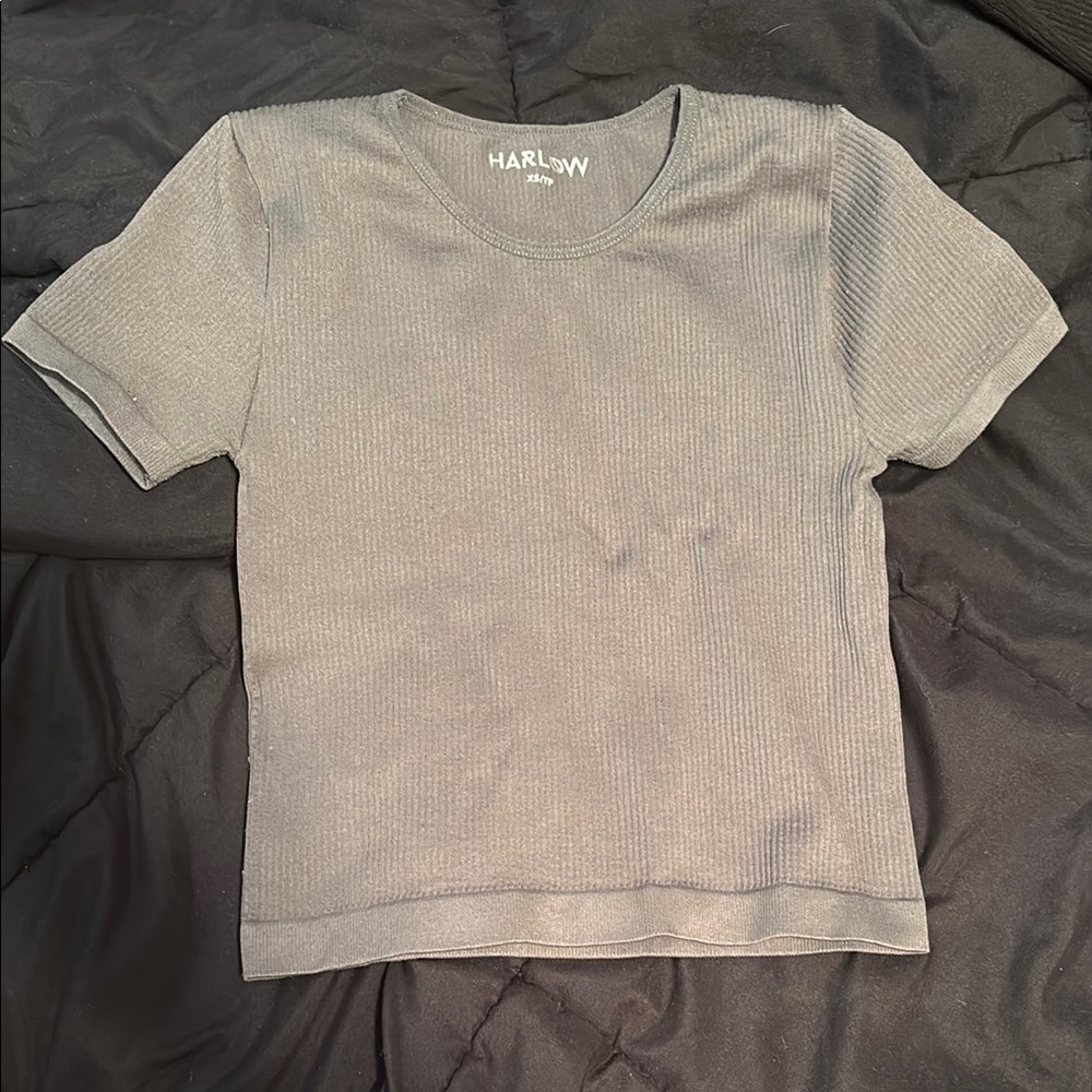 Harlow Olive Ribbed Tee